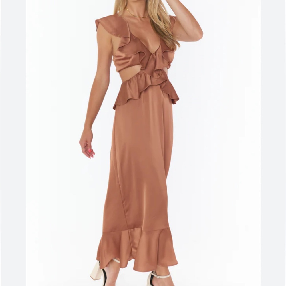 Show Me Your MuMu Zoey midi Ruffle Midi Dress nwt